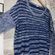 Eileen Fisher Organic Cotton Blurred Blue Striped Sweater MED Photo 4