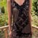 Yoana Baraschi  Black Lace Shift Tunic Dress Sheath V Neck 0 XS Anthropologie Photo 2