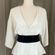 Sally LaPointe v neck blouse cream and black colorblock size xs/s Photo 2