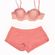 Peach swimsuit set two piece push up bra shorts pink  Photo 1