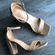square toed nudeish/tan heels Photo