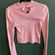 Forever 21 Pink Faux Turtleneck Cropped Long Sleeve Shirt Photo 3