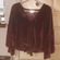 Lavender Field Maroon Velvet Long Sleeve Blouse Photo