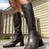 Etienne Aigner chocolate brown knee high genuine leather heeled Boots Photo