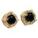 Simple golden black crystal earrings Photo 1
