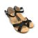 Toms Women's Black Cork Wedge Buckle Ankle Strap Sandals Heels Photo 2