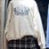 Brandy Melville Ivory Mater Dei Heart Erica Oversized Crewneck Sweatshirt Photo 2