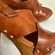 Kenneth Cole  New York Belle Leather Platform Sandal Chunky Heel Size 6.5 Brown Photo 13