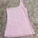 Bozzolo Baby Pink One Shoulder Tank Top Photo 5