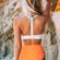 Cupshe Solid White Bikini With Orange High Waisted Bottom Photo 2