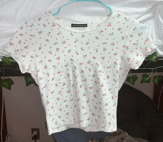 Brandy Melville Floral Ashlyn Top Curtsy Brandy Melville Floral Ashlyn Top Curtsy