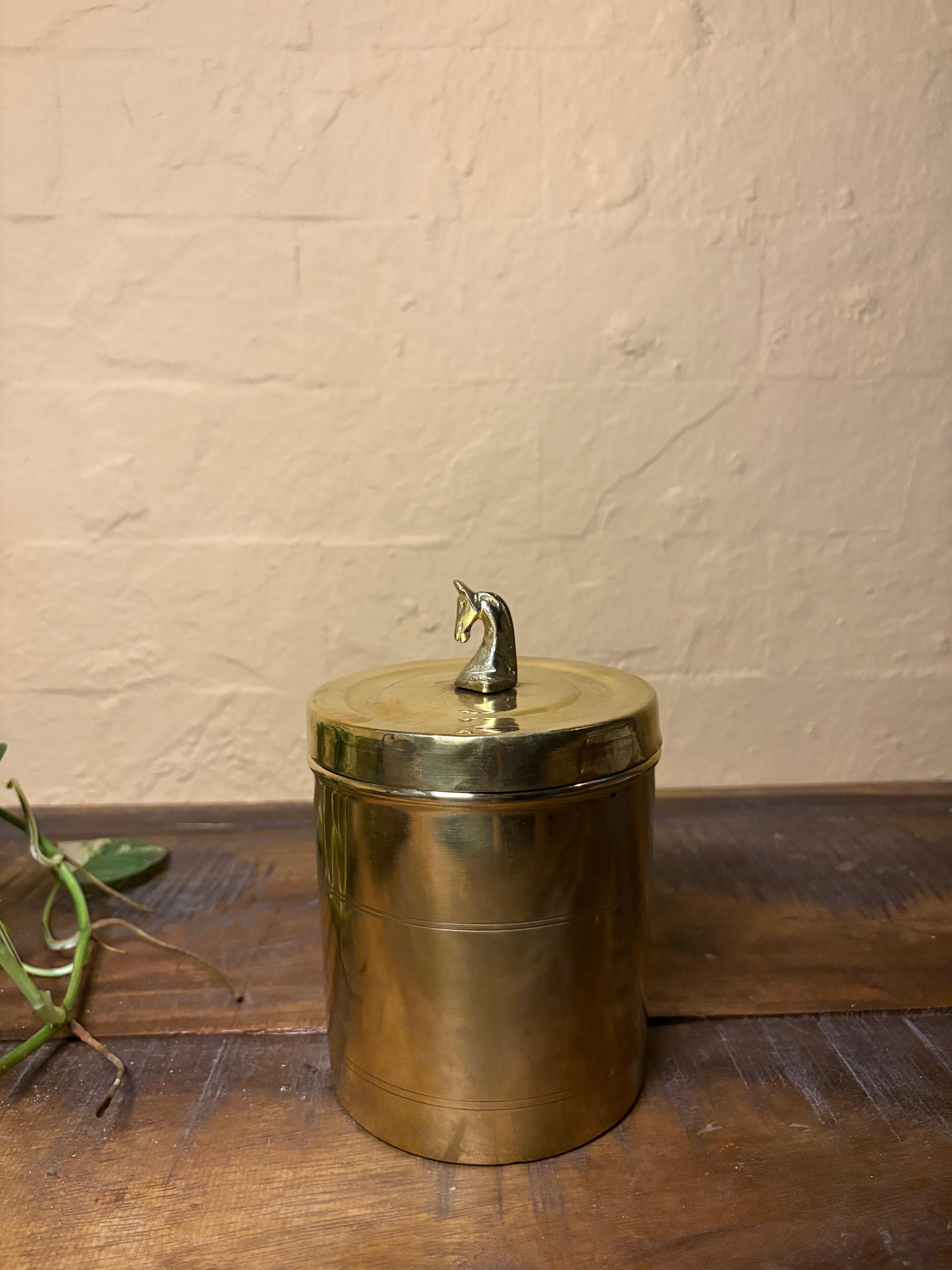 Antique Brass Horse Box (Big)