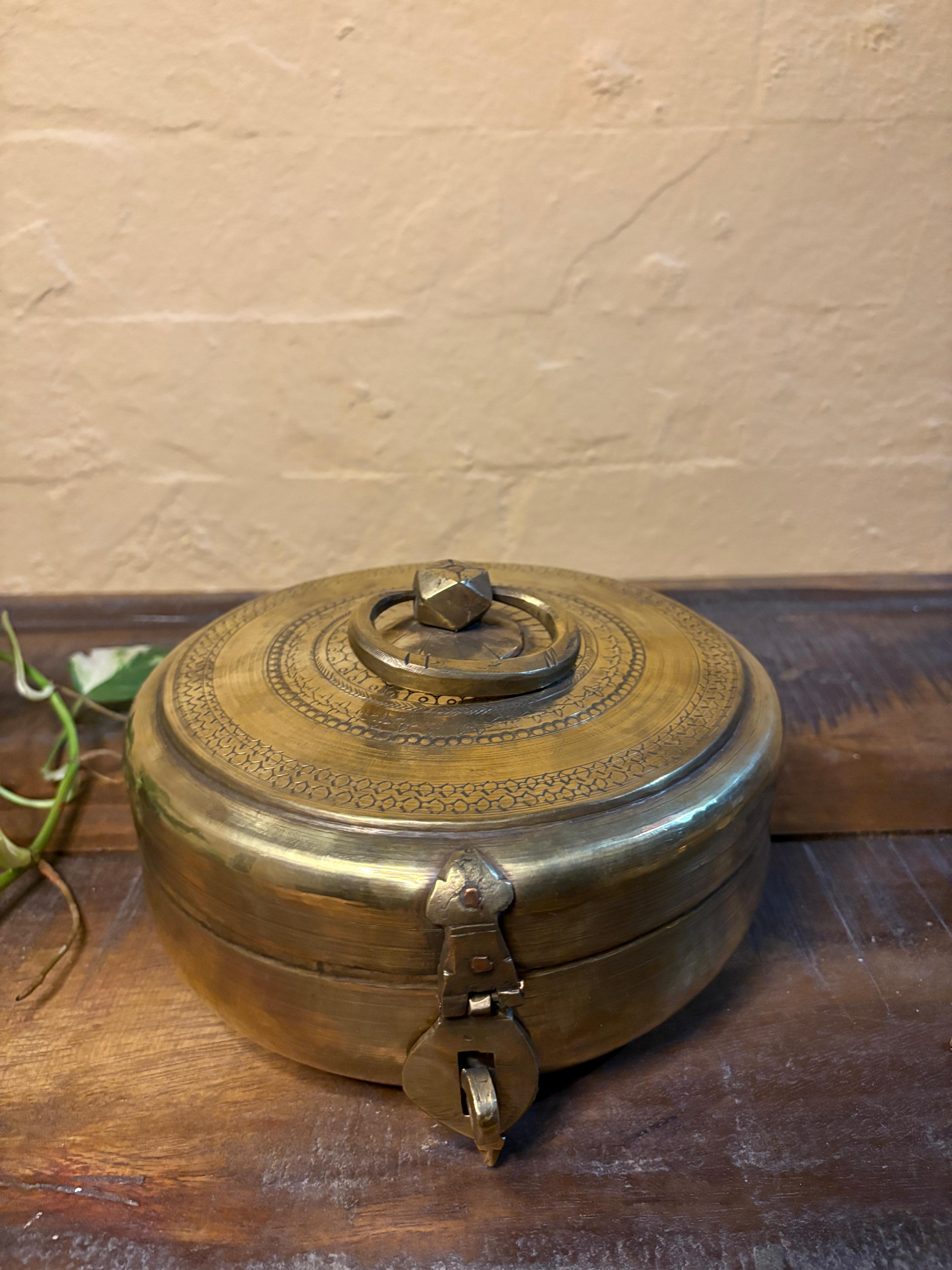 Antique Brass Chappati Box