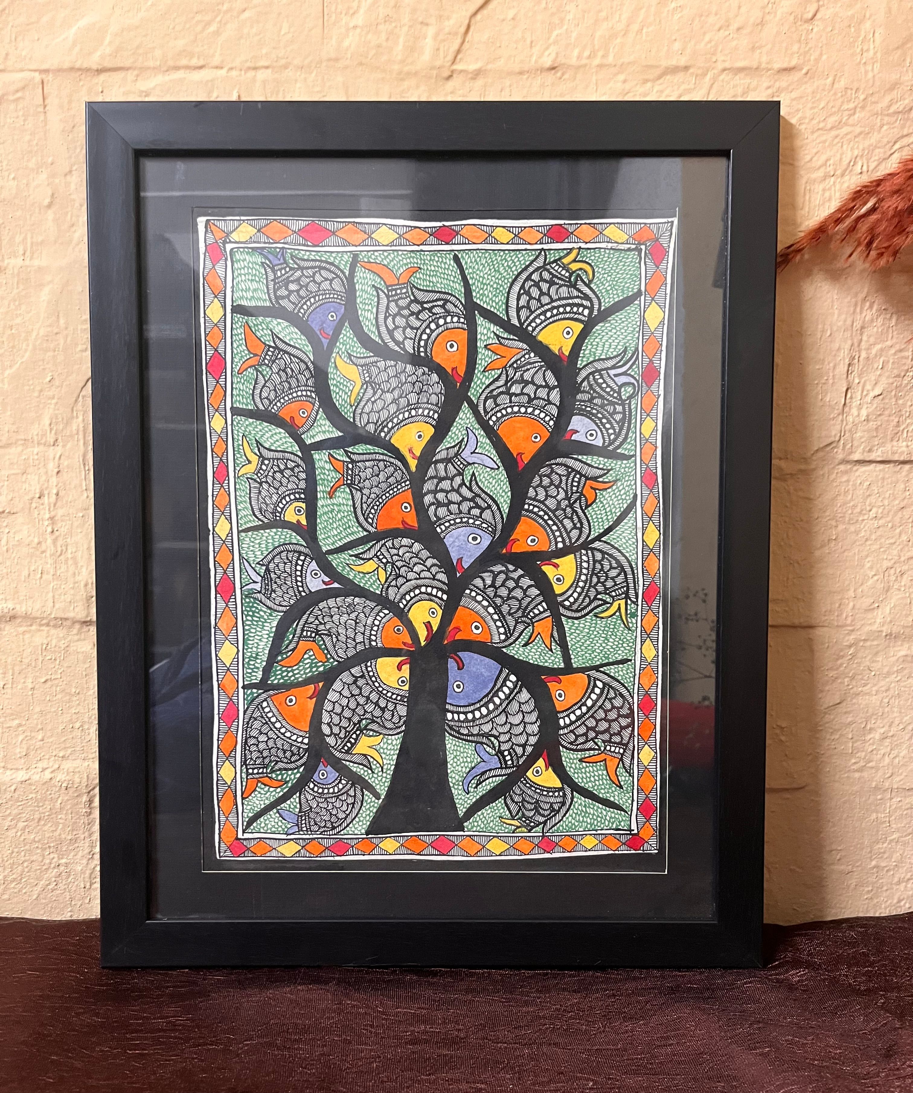 Vintage Madhubani painting ( Tree of Life)