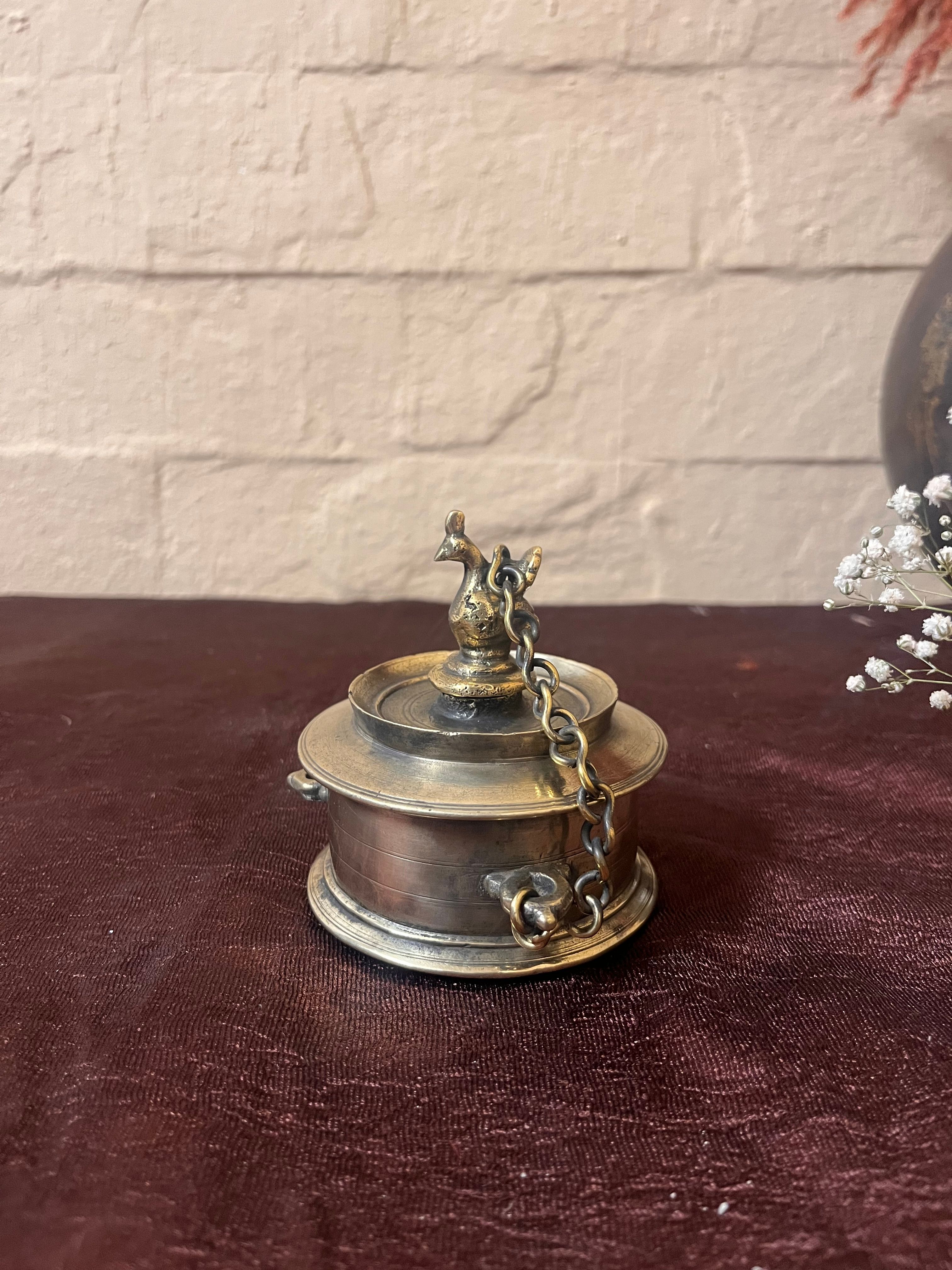 Antique Brass Ink Pot