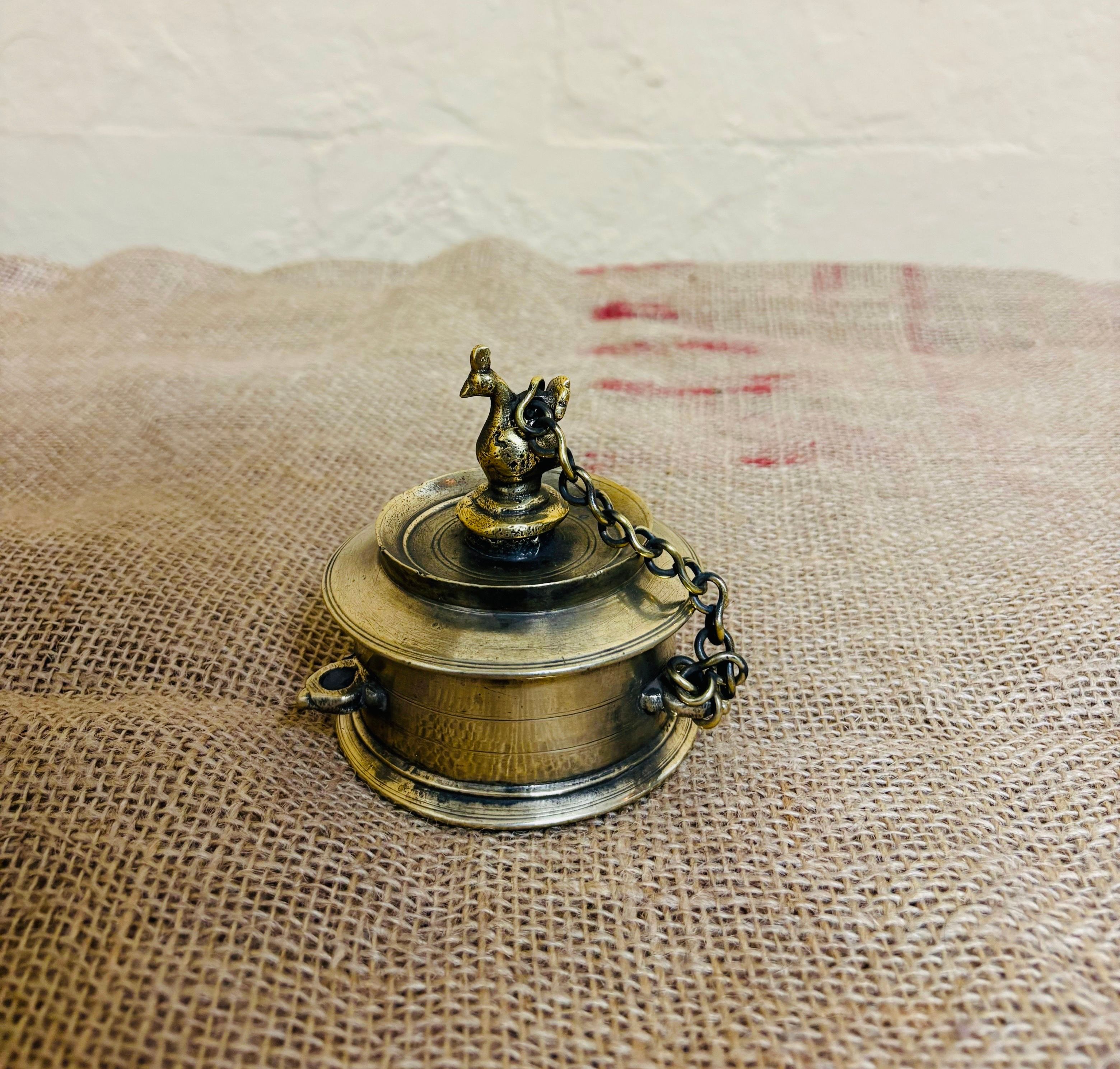 Antique Brass Ink Pot