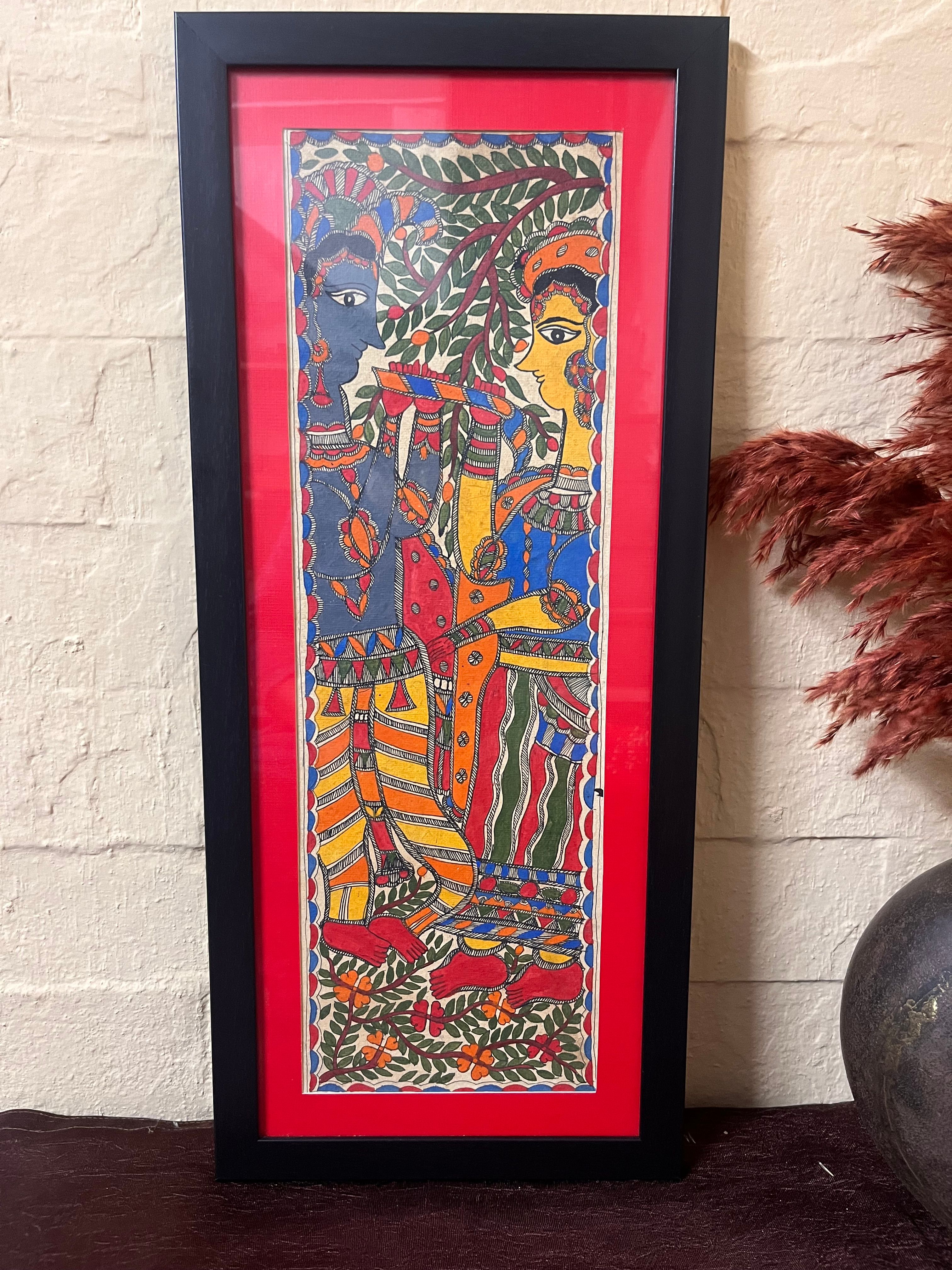 Vintage Folklore Painting (Radha and Krishna vivah)