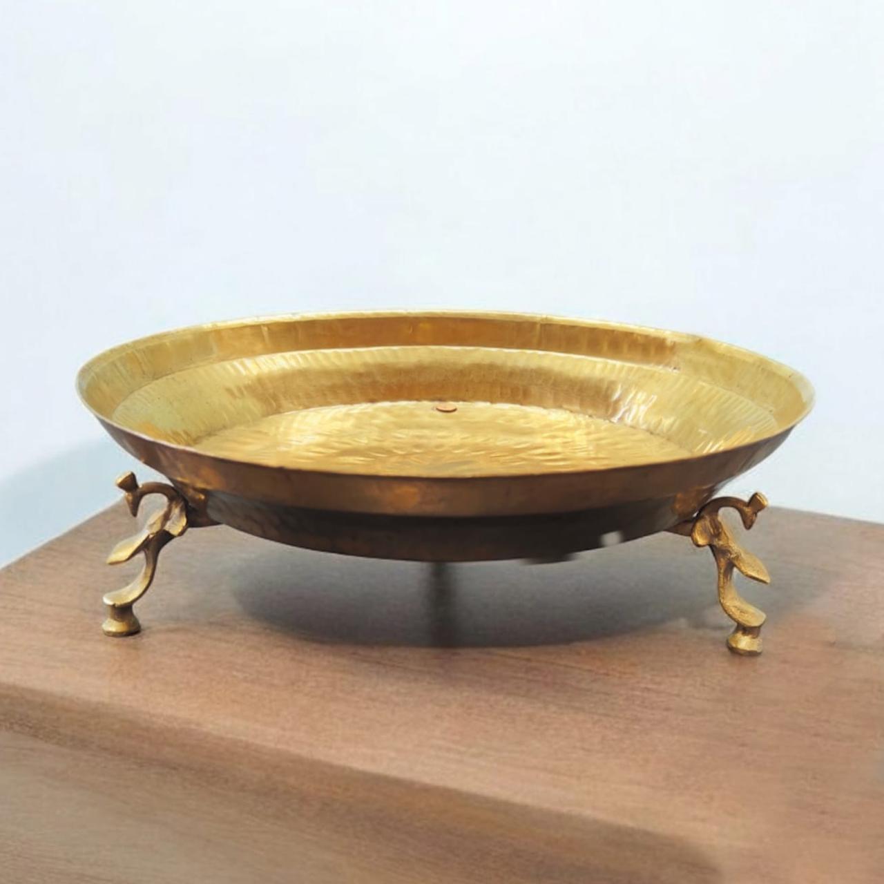 Antique Brass Parat With Legs 