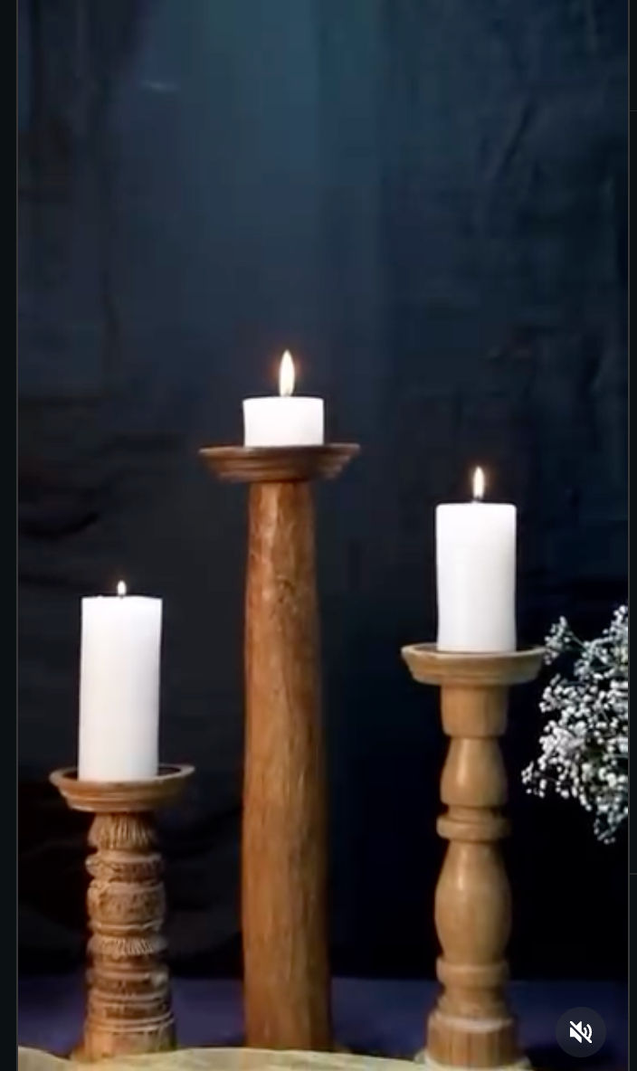 Wooden candle stand