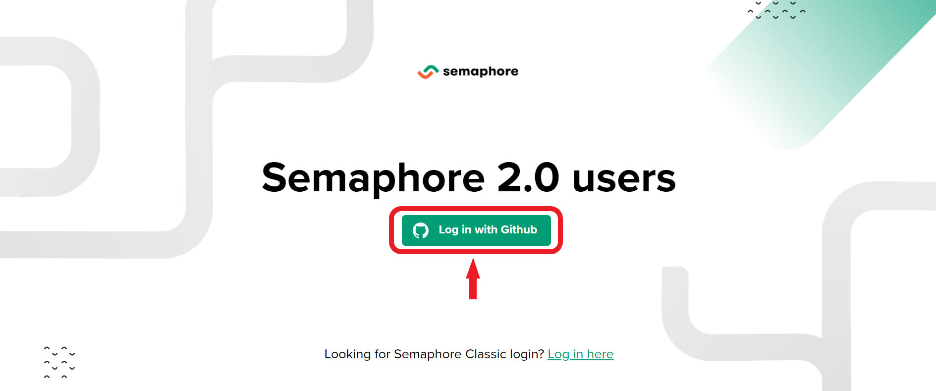 Semaphore Login with Github