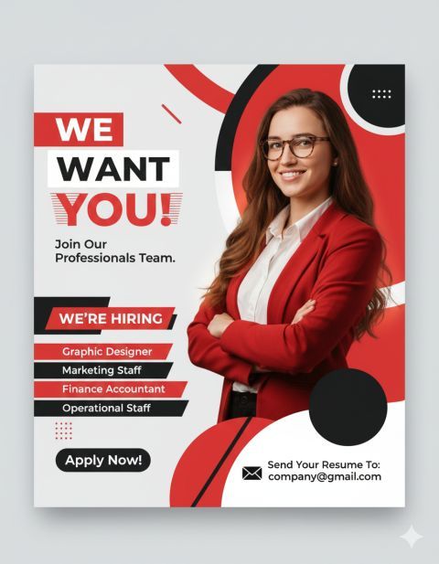 Creative Recruitment Poster for Hiring Professionals