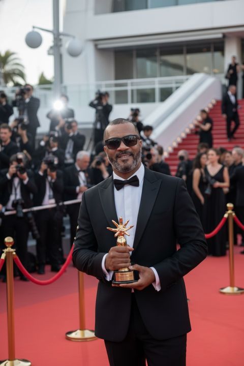 AI image: Man on private jet stairs hyperrealistic DSLR photo