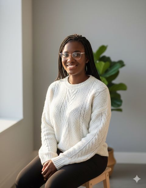 Hyperrealistic 8K studio portrait young African entrepreneur