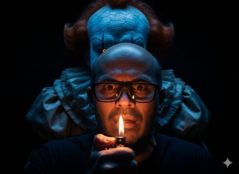 Halloween horror movie still Pennywise terror