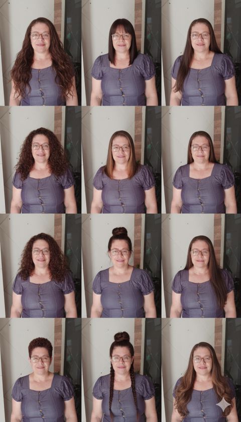 AI avatars 3x3 grid different hairstyles