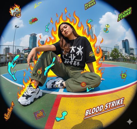 Y2K urban fashion editorial photo model Jakarta