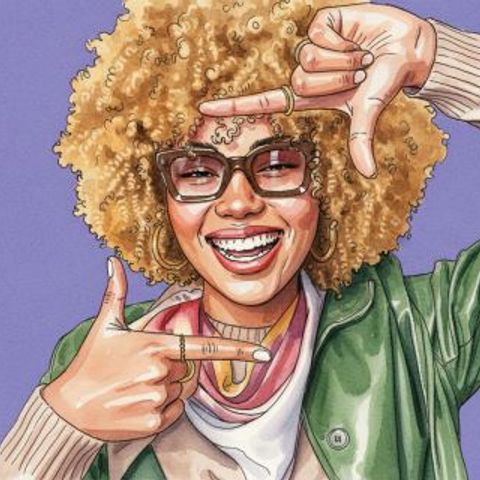 Watercolor ink illustration with vibrant colors and paper texture