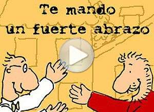 Tarjeta animada de Te mando un abrazo, Fuerte abrazo