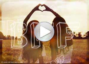  Tarjeta animada de Amistad, Bff : amigas para siempre. 