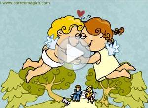  Tarjeta animada de Amor, Cupidos. 