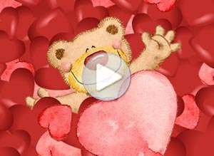  Tarjeta animada de D&iacute;a del amigo, Millones de besos y abrazos. 