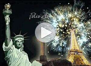  Tarjeta animada de A&ntilde;o Nuevo, A�o nuevo en el mundo	. 