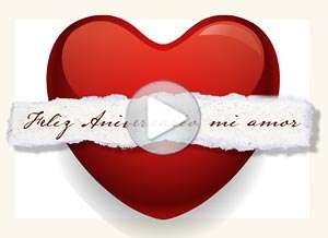  Tarjeta animada de Aniversarios, Te env�o mi coraz�n a la distancia. 