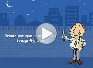  Tarjeta animada de A&ntilde;o Nuevo, Demasiados brindis.... 