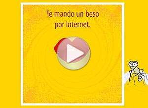  Tarjeta animada de Te mando un beso, Quiero comerte a besos. 