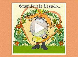  Tarjeta animada de Te mando un beso, Consid�rate besado	. 