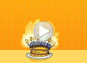  Tarjeta animada de Cumplea&ntilde;os, Fuego!. 