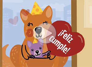  Tarjeta animada de Cumplea&ntilde;os, Como no puedo d�rtelos en persona�. 