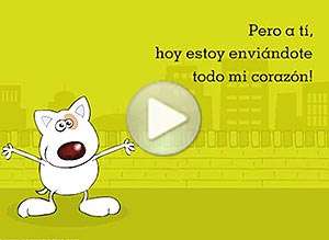  Tarjeta animada de Cumplea&ntilde;os, Te env�o todo mi coraz�n. 