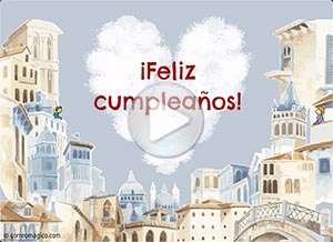  Tarjeta animada de Cumplea&ntilde;os, Aunque hoy no podamos reunirnos�. 