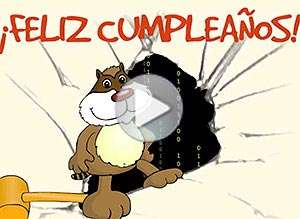  Tarjeta animada de Cumplea&ntilde;os, Irrumpiendo en tu pantalla. 
