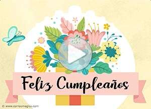  Tarjeta animada de Cumplea&ntilde;os, El regalo del presente. 