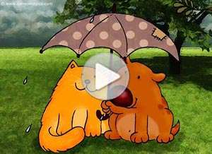  Tarjeta animada de D&iacute;a del amigo, Compartir penas y alegr�as. 