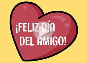  Tarjeta animada de D&iacute;a del amigo, Te mando 4 sorpresas. 