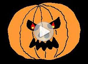  Tarjeta animada de Halloween, Feliz noche de brujas. 