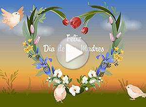  Tarjeta animada de D&iacute;a de la madre, Feliz d�a de las madres. 